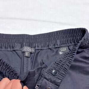 COS Lyocell Cotton Pull on Trousers Mens 30R Navy Elastic Waist Tapered slim